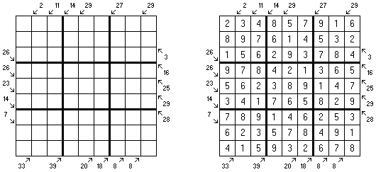 Chain Sudoku 6x6 - Hard 